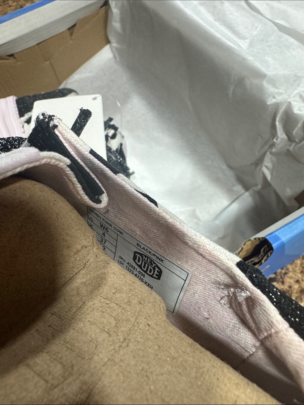 Cow Print Canvas Sneakers with Pink Soles - Picture 3 of 4